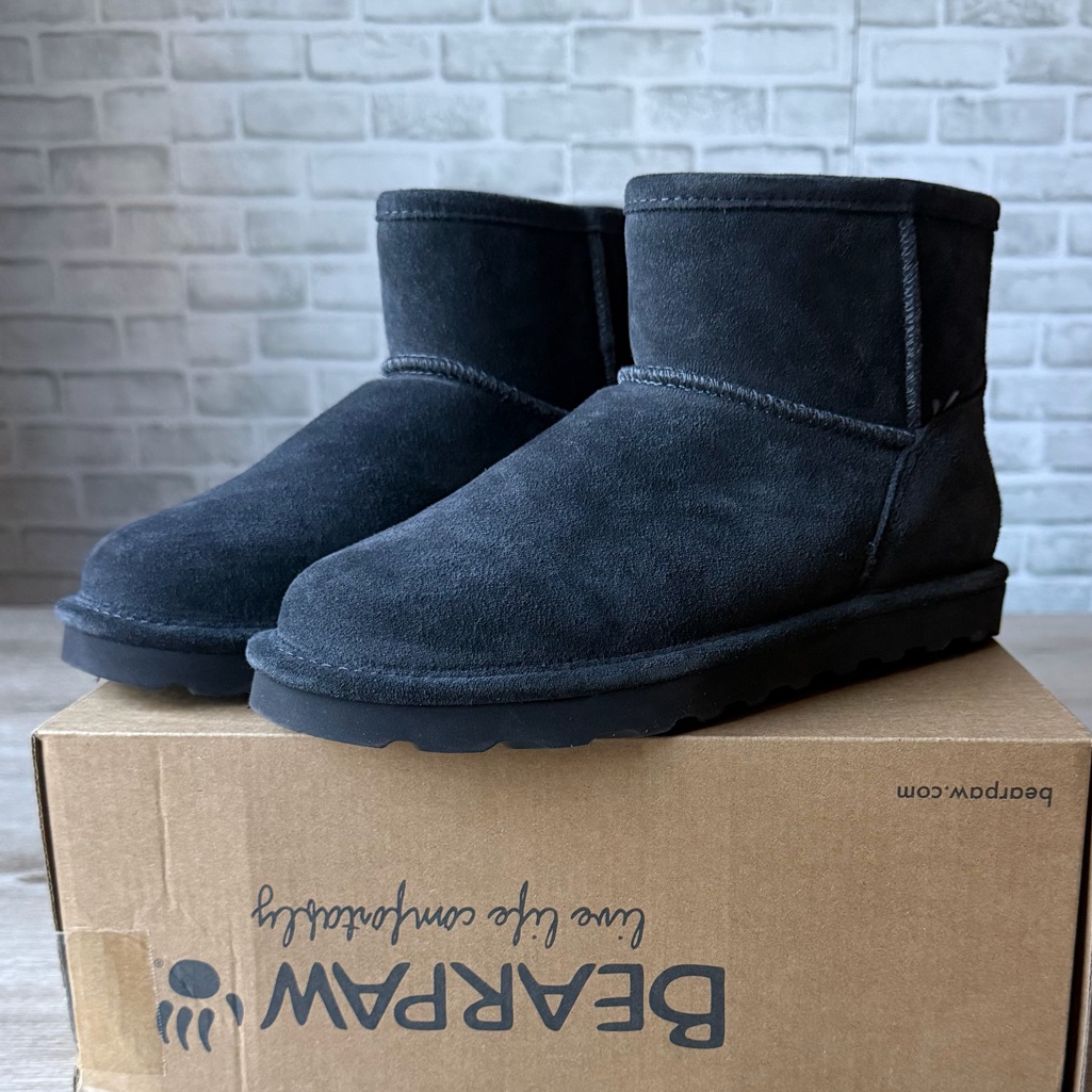 Nwt Bearpaw Alyssa Graphite 2130w Size 10 Suede Ankle Boots - Bearcoat Protected